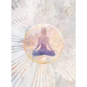 Lotusstilling - Meditation i gyldent lys | Fototapet til yoga - Manovski 