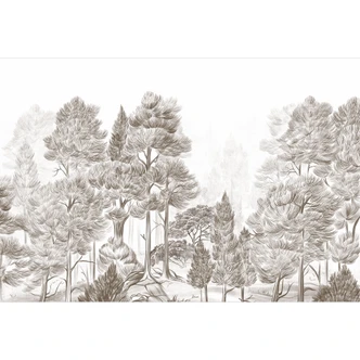 Fototapete Wald mit Waldlandschaft in Beige - Ms Tiff 