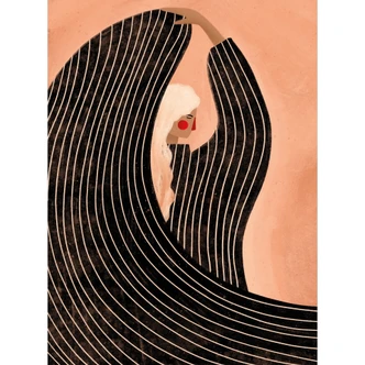 Fotomurale donna con abito a righe nere - Müller 