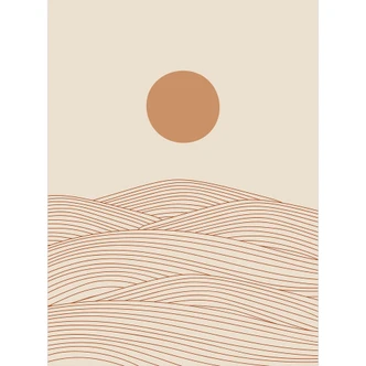 Fototapete Sonnenaufgang über der abstrakten Wüste - Playell 