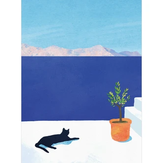 Fototapete Siesta mit Katze am Meer - Rivers 