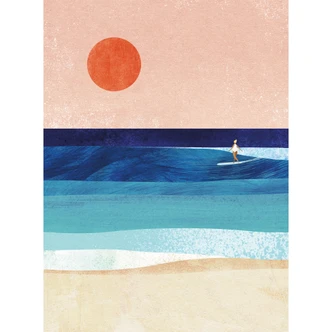 Fotomural Chica surfista al atardecer - Ríos 