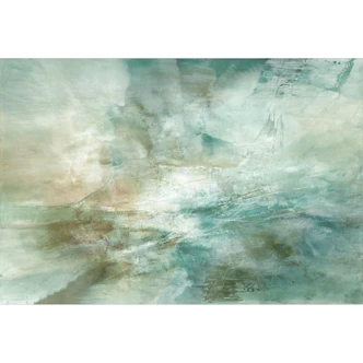 Fototapete Salbeigrünes Nebellicht | Wohnzimmer Tapete mit abstrakter Kunst - Schmucker 