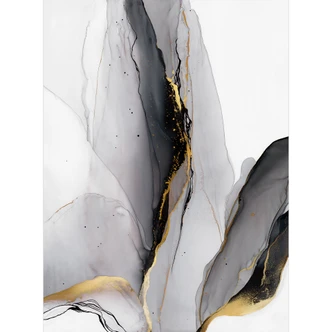 Abstracte compositie Fotobehang in goud en grijs - Shelest 