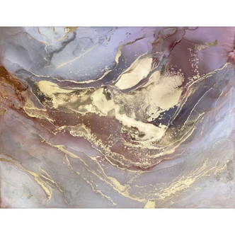 Fototapet med marmoreffekt - Ædle strukturer i guld og lilla - Shelest 