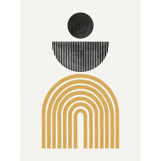 Wall Mural Abstract composition with circle and semi-circle - The Miuus Studio 