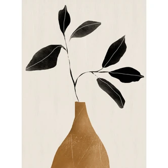 Wall Mural Still life - Branch in golden vase - ThingDesign 