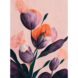 Fototapete Treechild - Lila Tulpen in Abstraktion 