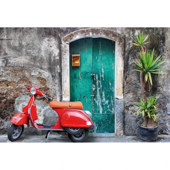 Red Scooter - Wall Mural 