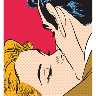 Fototapete Kissing Couple - 240x260 cm 