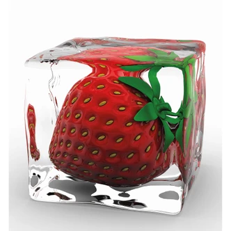 Fotomurale Cubetto di ghiaccio alla fragola - 240x260 cm 