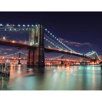 Manhattan Bridge at Night 2 - Wall Mural 
