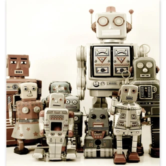 Papier peint photo Assemblée de robots - 240x260 cm 