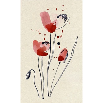 Fototapete Illustrierte Mohnblume 