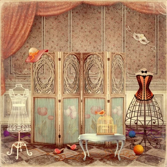 Fotobehang Kleedkamer van een Prinses Fotobehang Kleedkamer van een Prinses