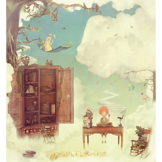 Fototapete Himmlisches Leben - 240x260 cm 