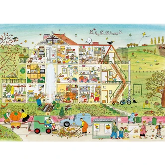 Fotobehang Wimmel - Huis in de Herfst 