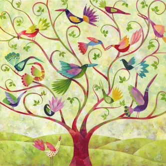 Fototapet Blanz - Eksotiske fugle 