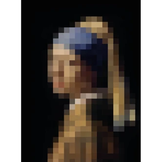 Wall Mural Girl with Pearl Pixelart 