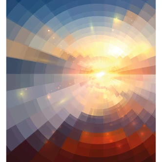 Wall Mural Sunset in Mosaic Wall Mural Sunset in Mosaic