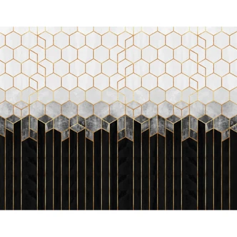 Fototapet - Frederiksson - Black & Grey Hexagons 