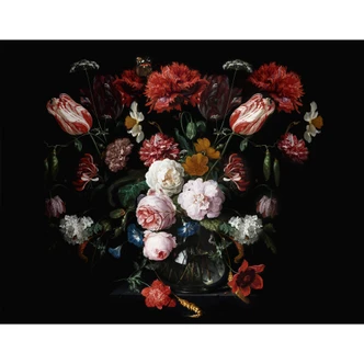 Fotobehang de Heem - Stilleven Bloemen in een Vaas - vierkant 