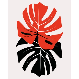 Fototapete Kubistika - Monstera Duett 