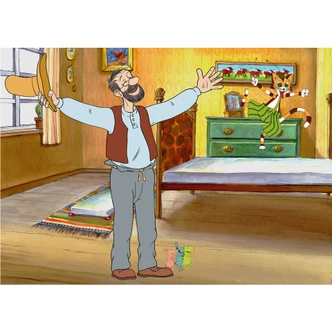 Fototapete Pettersson & Findus - Luftsprünge Fototapete Pettersson & Findus - Luftsprünge