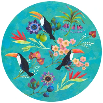 Round wall mural Blanz - Toucan - non self-adhesive/self-adhesive wallpapers 