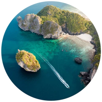 Fototapete Colombo - Land in Sicht - Rund - Selbstklebend/Vlies 