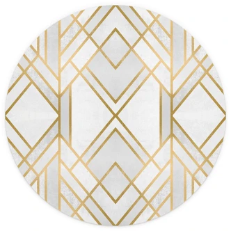 Fototapete Fredriksson - Art Deco: Goldene Geometrie - Rund - Selbstklebend/Vlies 
