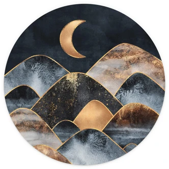 Behangcirkel Fredriksson - Moonlit Mountains - vliesbehang/zelfklevend vliesbehang 