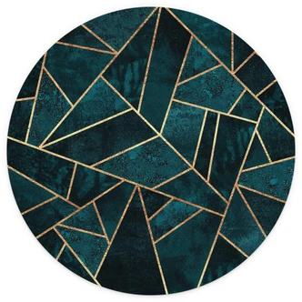 Fototapete Fredriksson - Blau-grüner Edelstein - Rund - Selbstklebend/Vlies 