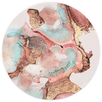 Papier peint photo rond Fredriksson - Golden ink with nuances in rosé - papier peint intissé/papier peint intissé autocollant 