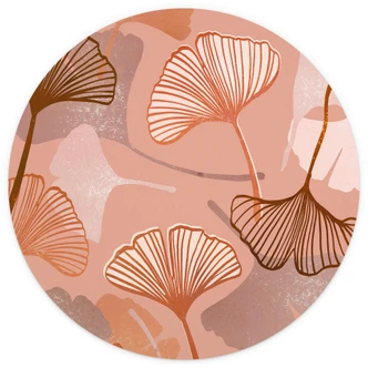 Fototapete Goed Blauw - Ginkgo - Rund - Selbstklebend/Vlies 