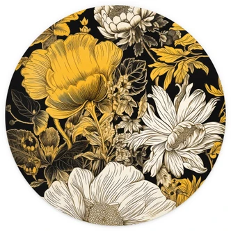 Papel pintado Esplendor floral en ocre - papel pintado Floral redondo - Jaszke - Papel pintado autoadhesivo/no tejido 