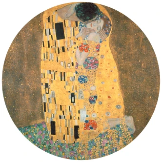 Behangcirkel Klimt - de Kus - vliesbehang/zelfklevend vliesbehang 