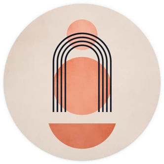 Tapet cirkel Abstrakt geometri i ferskenfarver - Kubistika - vliesetapet/selvklæbende non-woven tapet Tapet cirkel Abstrakt geometri i ferskenfarver - Kubistika - vliesetapet/selvklæbende non-woven tapet