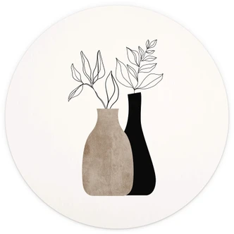 Fototapet - Rundt Kubistika - Minimalistiske planter - vliesetapet/selvklæbende non-woven tapet Fototapet - Rundt Kubistika - Minimalistiske planter - vliesetapet/selvklæbende non-woven tapet