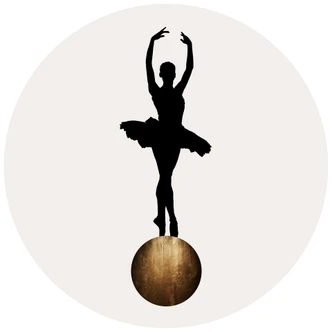 Fototapet - Rundt Kubistika - Prima Ballerina - vliesetapet/selvklæbende non-woven tapet 