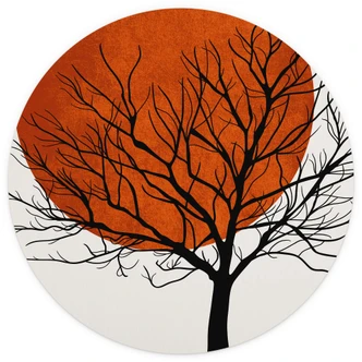 Fototapet - Rundt Kubistika - Varm solnedgang - vliesetapet/selvklæbende non-woven tapet Fototapet - Rundt Kubistika - Varm solnedgang - vliesetapet/selvklæbende non-woven tapet