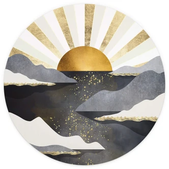 Fototapete SpaceFrog Designs - Goldene Dämmerung - Rund - Selbstklebend/Vlies Fototapete SpaceFrog Designs - Goldene Dämmerung - Rund - Selbstklebend/Vlies