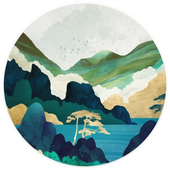 Fototapete SpaceFrog Designs - In den Bergen - Rund - Selbstklebend/Vlies Fototapete SpaceFrog Designs - In den Bergen - Rund - Selbstklebend/Vlies