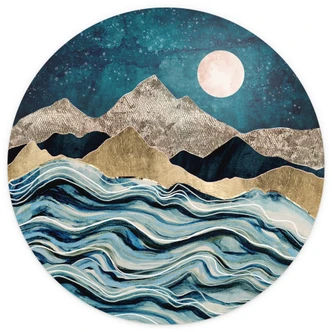 Fototapete SpaceFrog Designs - Indigoblau - Rund - Selbstklebend/Vlies Fototapete SpaceFrog Designs - Indigoblau - Rund - Selbstklebend/Vlies