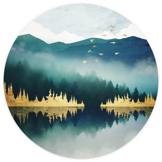 Fototapete SpaceFrog Designs - Morgenruhe - Rund - Selbstklebend/Vlies Fototapete SpaceFrog Designs - Morgenruhe - Rund - Selbstklebend/Vlies