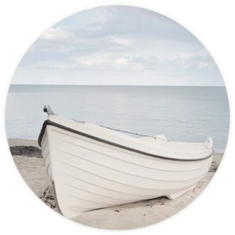 Fototapete Boot am Strand - Rund - Selbstklebend/Vlies 