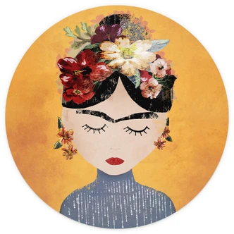 Papier peint photo rond Treechild - Frida - papier peint intissé/papier peint intissé autocollant 