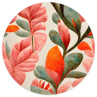 Fototapete Treechild - Indische Rose - Rund - Selbstklebend/Vlies 