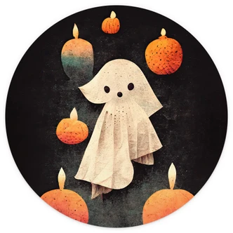 Papier peint photo rond Treechild - Little Ghost - papier peint intissé/papier peint intissé autocollant 