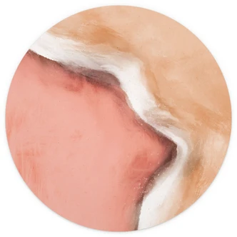 Persikofärgad vågfototapet - Treechild - Rund - non-woven tapet/självhäftande non-woven tapet 